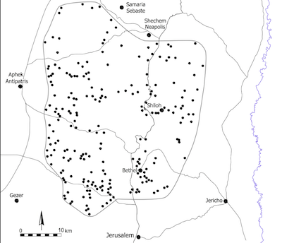 Fig. 4 – Map showing the borders and sites of the New South Samaria Survey Project