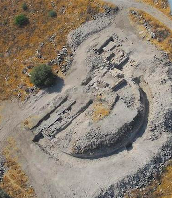 Aerial photograph showing the theatre-like structure dated to very early Roman period – odeion or bouleuterion?