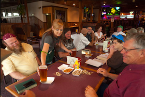 Every Monday night, Uncle Charlie’s Bar in Cheyenne hosts “Bibles and Beer.”