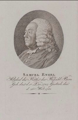 Samuel Engel, the first scholar to publish a description of a Gutenberg Bible. Engraved portrait, unsigned, c. 1810. Collection of the author.