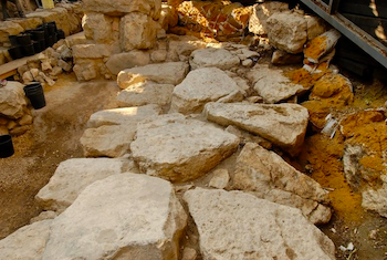 Palace of David Area, Large Stone Wall - photo BiblePlaces.com
