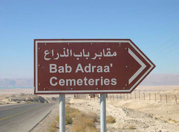 Bab edh Dhra’ cemetery sign
