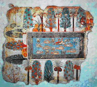 Fig. 2. Fresco, Tomb of Nebamun, Thebes, c. 1350 BCE. After http://upload.wikimedia.org/wikipedia/commons/5/51/%22Pond_in_a_Garden%22_%28fresco _from_the_Tomb_of_Nebamun%29.jpg (7 August 2013).